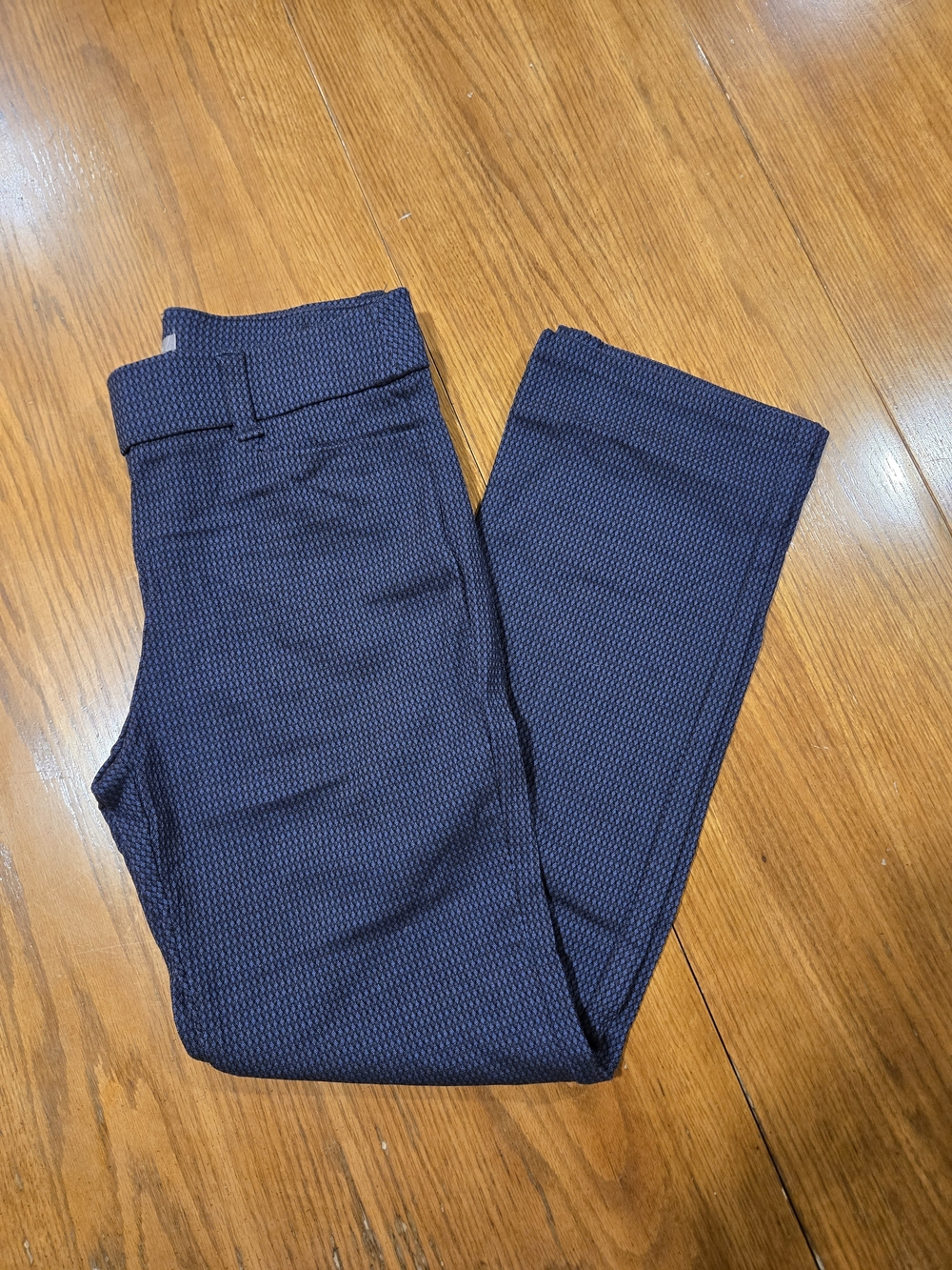 Maurices Womens Bengaline High Rise Bootcut Pants Blue Black Geometric M REG